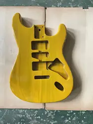 The yellow glossy guitar panel is an ST style electric guitar with a half empty heart barrel DIY guitar. The colored guitar body