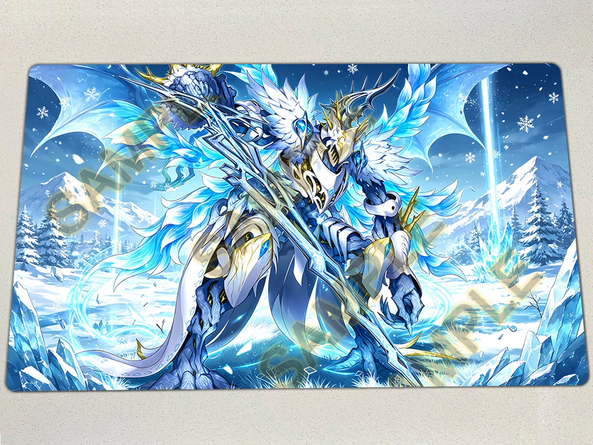 YuGiOh Playmat Zaltys the White Crow Knight TCG CCG Mat Board Game Pad Trading Card Game Mat Rubber Mouse Pad Free Bag 60x35cm