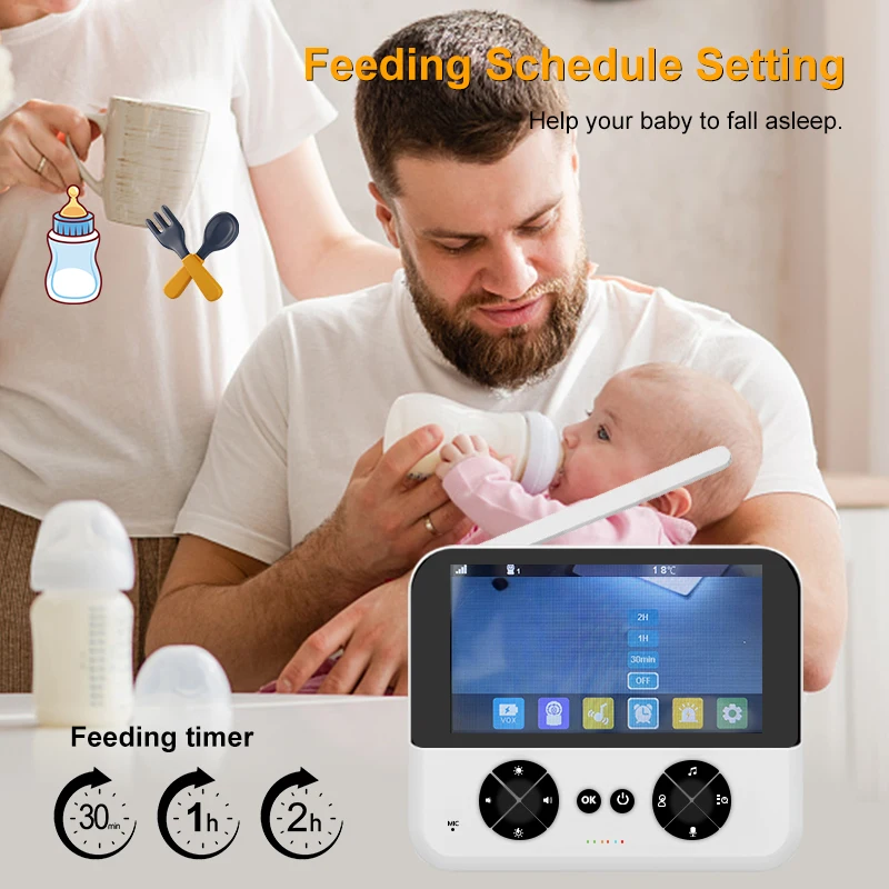 Smart Indoor Wifi Safety Protection Video Voice Intercom Accompany Baby Sleeping Surveillance Camera 4.3 inch IPS HD Display