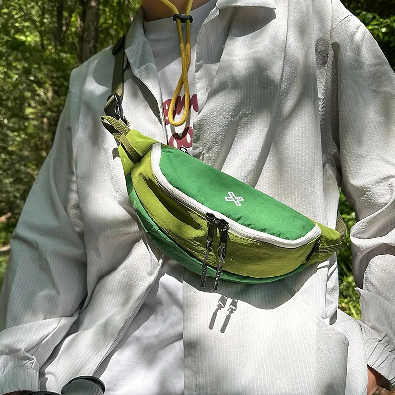 

Women Men Chest Bags Nylon Crossbody Waist Bag for Phone 2025 Korean Hip Sack Sport Fashion High School Student Small Fanny Pack