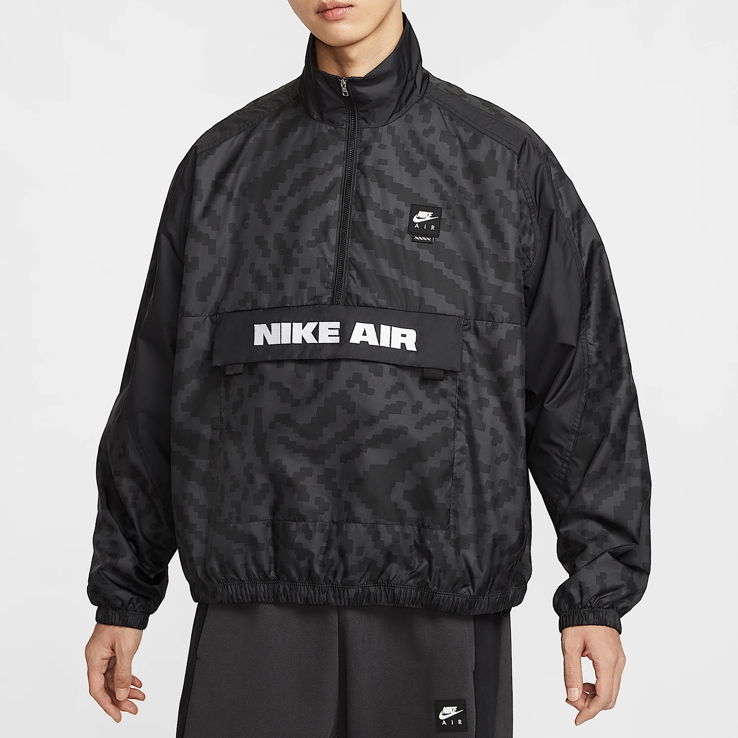 Nike genuine warm summer men's woven stand up collar loose fitting pullover HV0879-060