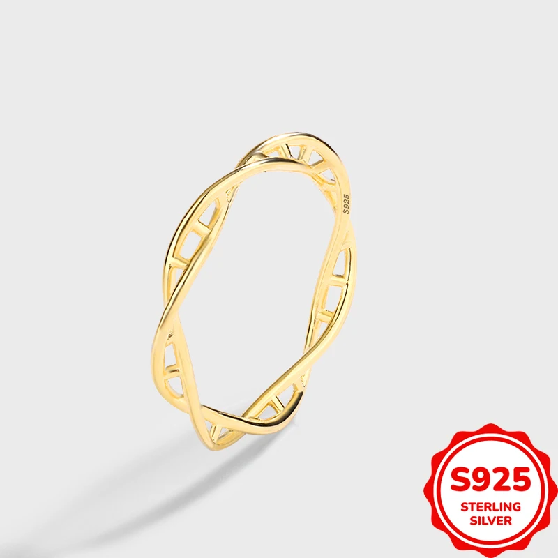 

Exquisite and Versatile Authentic S925 Silver Hollow Cross Geometric Ladies Commuting Personalized Wedding Ring