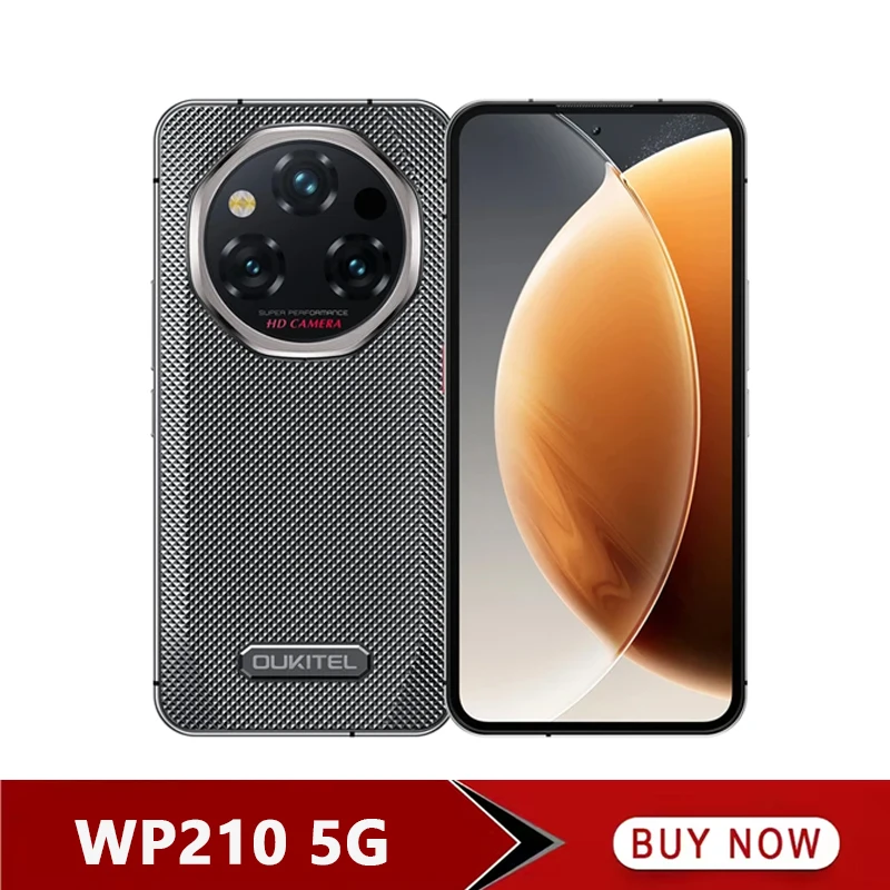 OUKITEL WP210 5G robuuste telefoon MTK 8200 6,7 inch FHD + 12 GB RAM 512 GB ROM mobiele telefoon 8800 mAh 108 MP Android15 45 W mobiele telefoon NFC