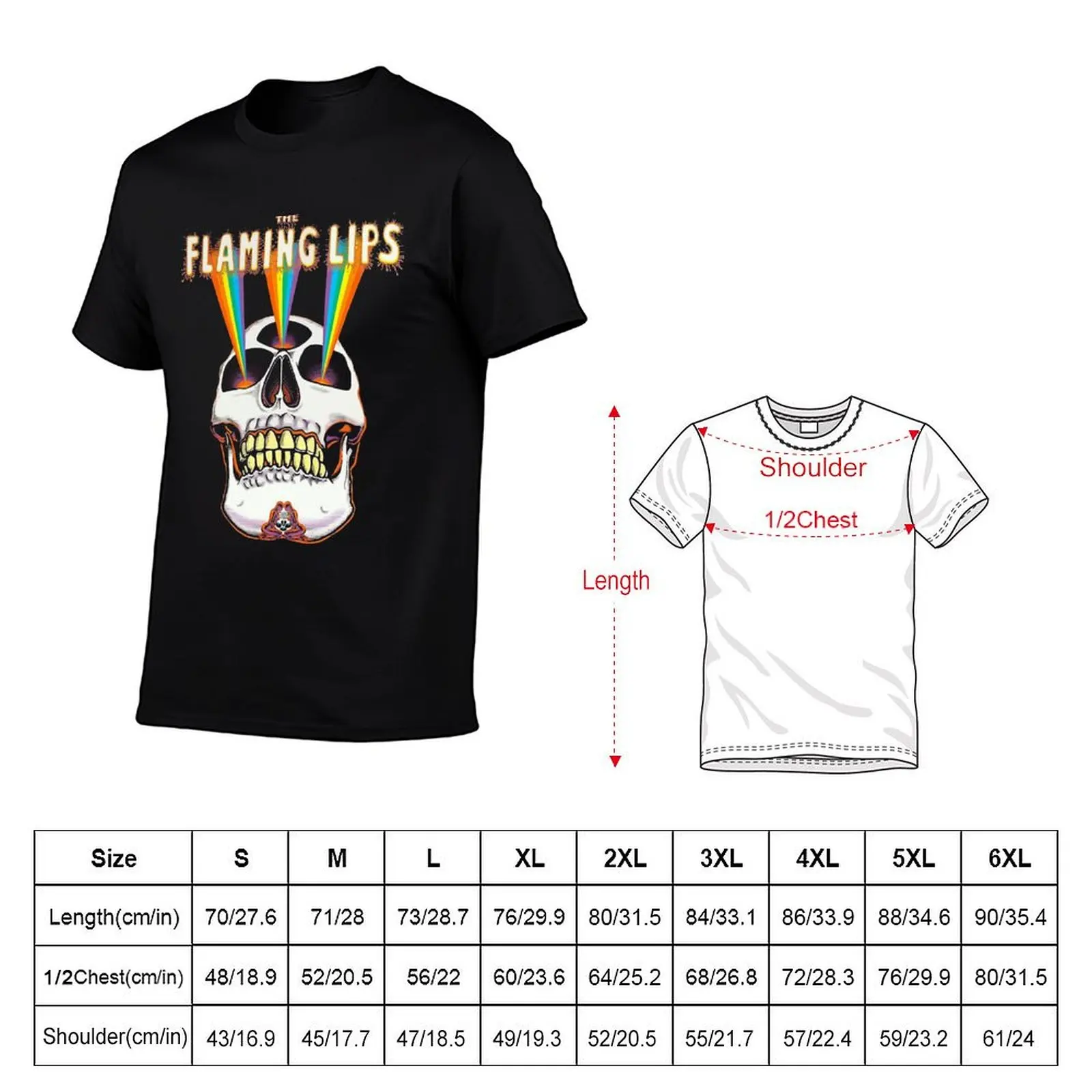 Rainbow Skull T-Shirt cotton t shirts man 100% t shirts for man pack white