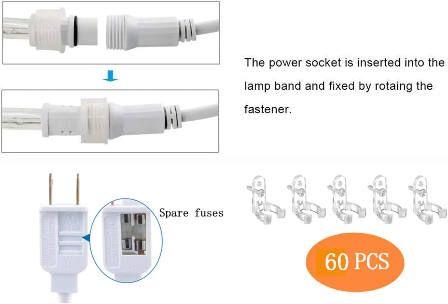 أضواء حبل LED 200 قدم في الهواء الطلق، 1440 مصابيح أنبوبية مرنة LED مع 8 أوضاع، إضاءة حبل LED مقاومة للماء للخارج والحديقة · جديد