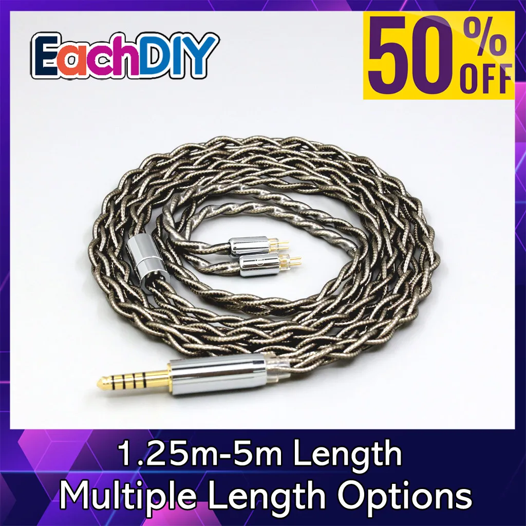 LN 008207   เงินแท้ 99% Palladium + Graphene Gold สายหูฟังสําหรับ 0.78mm 2pin BA W4r UM3X UM3RC JH13 High Step