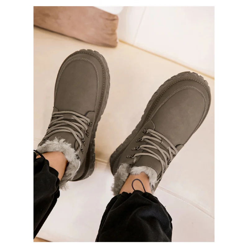 أحذية الثلوج الشتوية للرجال 2025، مبطنة بالفرو الصناعي ومضادة للانزلاق، نعل مكتنز لـ Hanukkah والنزهات الحضرية غير الرسمية