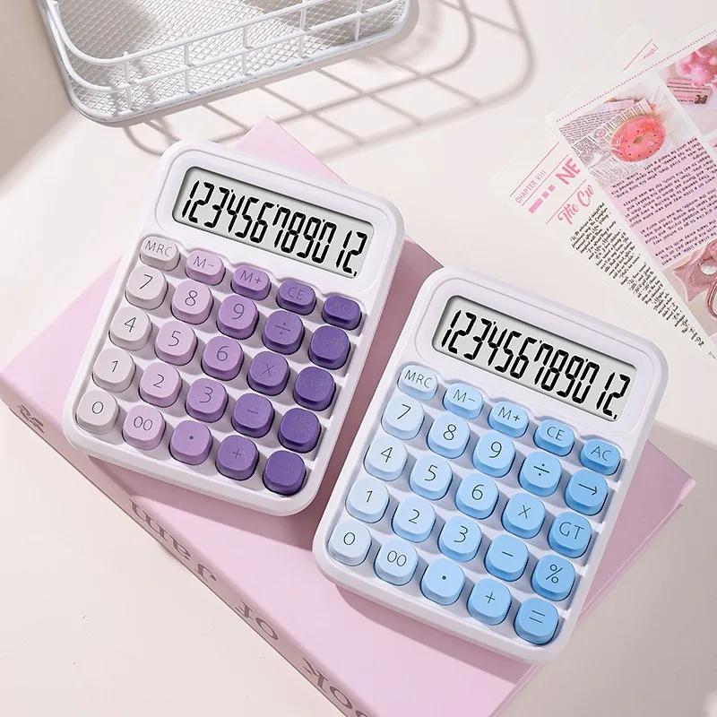 Cute Keyboard Gradient Color Calculator High Aesthetic Value Student School Office AAA Battery Powered Calculator