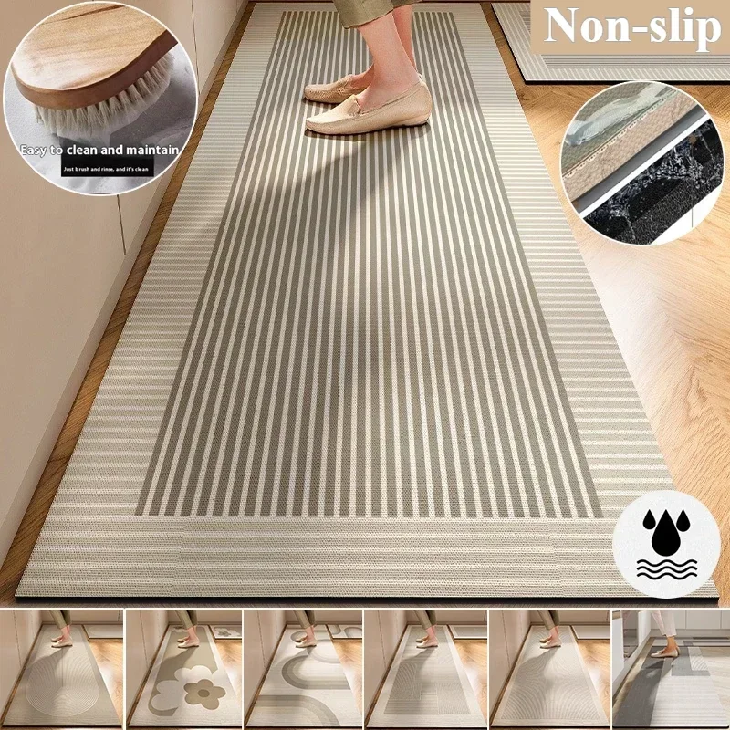 

Kitchen Long Rug Diatomite Mat Super-Absorbent Kitchen Floor Mat Anti-Slip Bathroom Foot Pad Room Door Mats Mateasy To Maintain