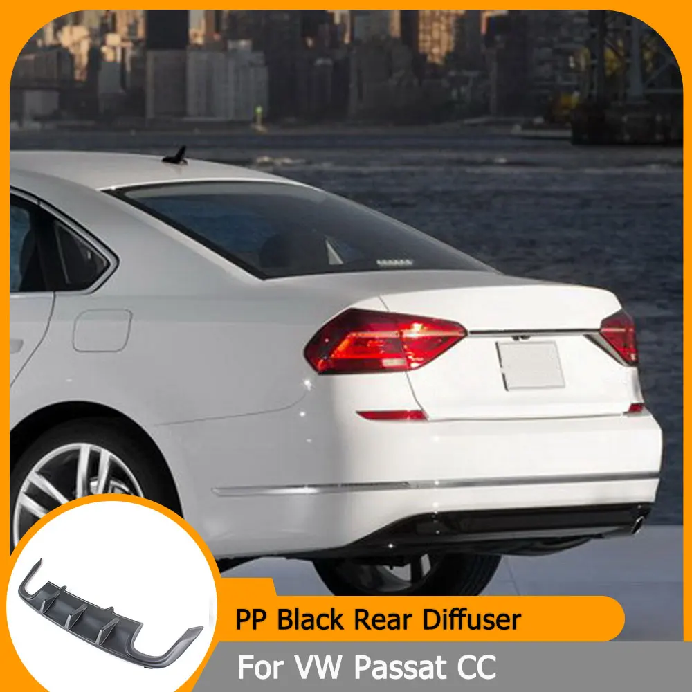 

Задний бампер, диффузор, спойлер для Volkswagen VW Passat CC Sedan, 4-дверный 2010 2011 2012, неокрашенный полипропиленовый матовый черный диффузор