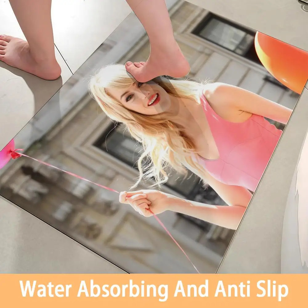 A-الممثلة إيما ستون الكلمة حصيرة لينة دياتوم الحمام ماصة الكلمة حصيرة، مرحاض الحمام، سجادة أرضية منزلية، سجادة باب C #2