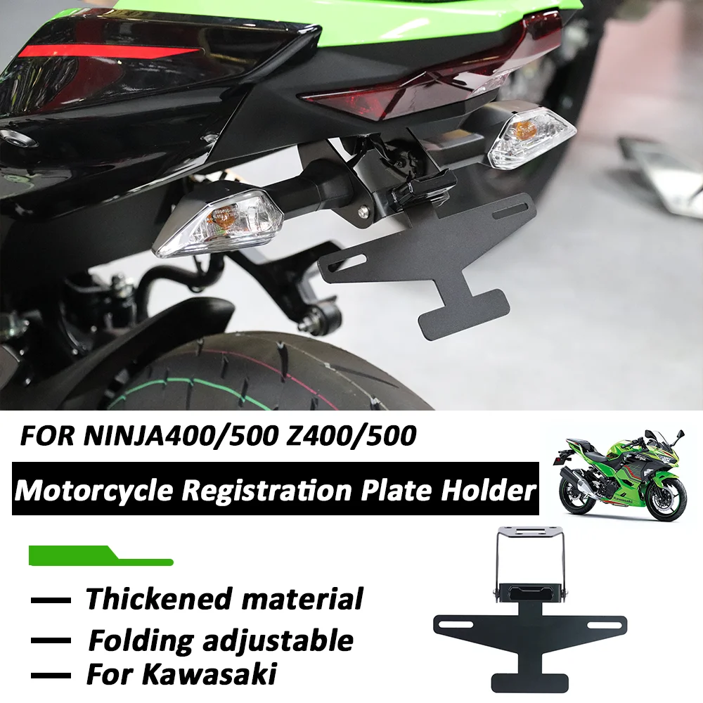 

﻿ Motorcycle Foldable License Plate Holder Tail Eliminator with LED Accessories FOR Kawasaki NINJA400 ninja500 Z400 z500