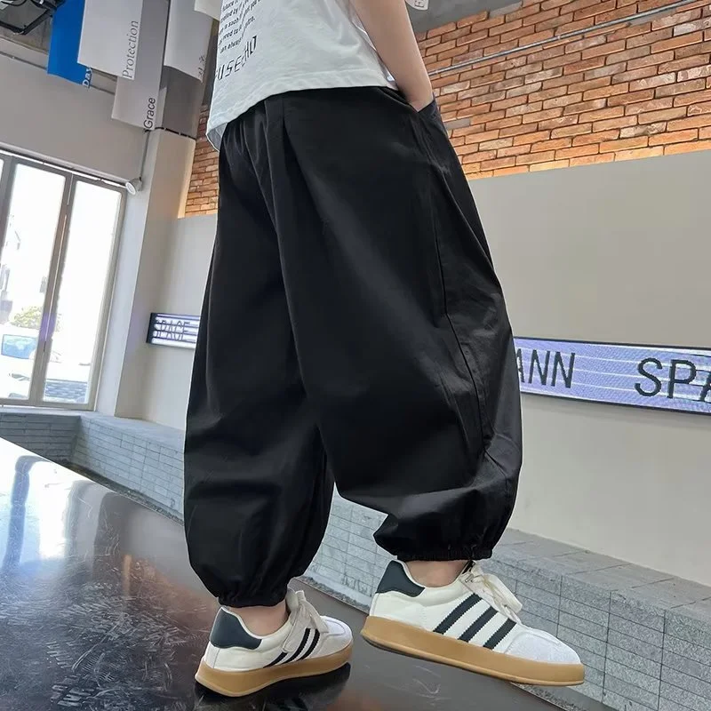 Boys Lantern Pants Summer Autumn Big Kids Casual Sport Pants Teenage Anti-Mosquito Trousers Children Streetwear Baggy Pants