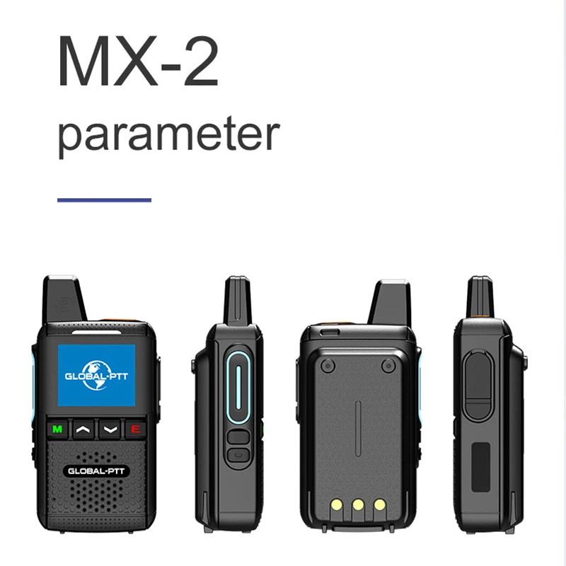 Global-ptt MX2 android walkietalkie zello 4G poc Wireless set mini two way radio long range communicator 4g 100 km GPS wifi