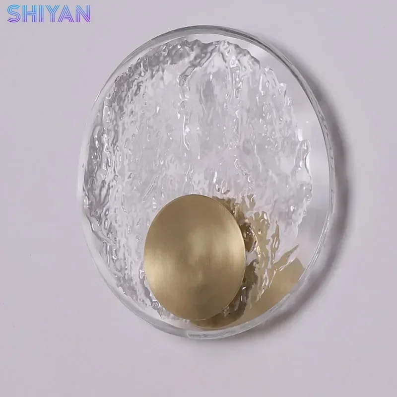 

Spain Crystal Wall Lamp Light Luxury Designer Bedroom Bedside Simple Round Living Room Background Wall Corridor Lamps