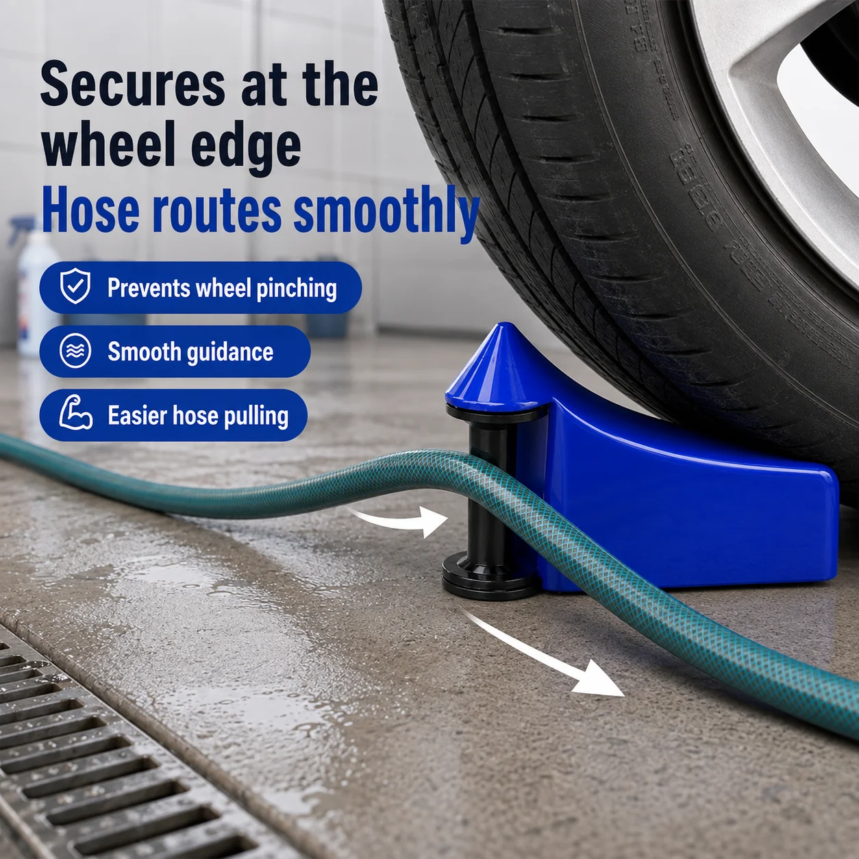 MORAY car wash water pipe anti jam limiter anti rolling and anti winding wheel bottom pulley baffle, suitable for car wash tools