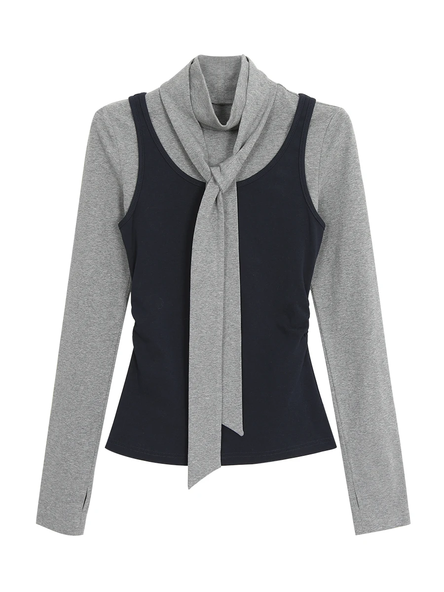 

Red Celebri Studio Women's Autumn Faion Set Unique Sle Youthful Light Maturi Two-Piece Suit Casual Cotton Crew Ne