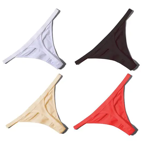 Sexy algodão tangas cintura baixa sem costura cuecas femininas confortável cor sólida roupa interior respirável lingere feminino g string