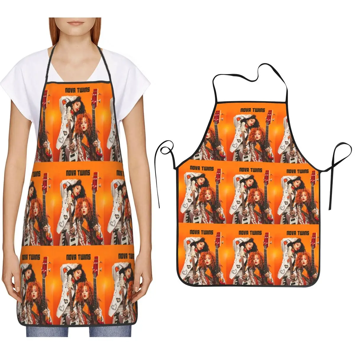 Nova Twins Aprons Chef Cooking Baking Tablier Bib Kitchen Cleaning Pinafore for Women Men Gardening