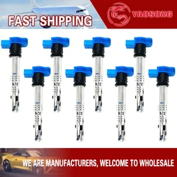 8PCS HIGH PERFORMANCE BLUE IGNITION COIL UF529 06E905115 FOR AUDI A6 A8L Q7 R8 S4 S5 S8 VW TOUAREG 4.2 V8