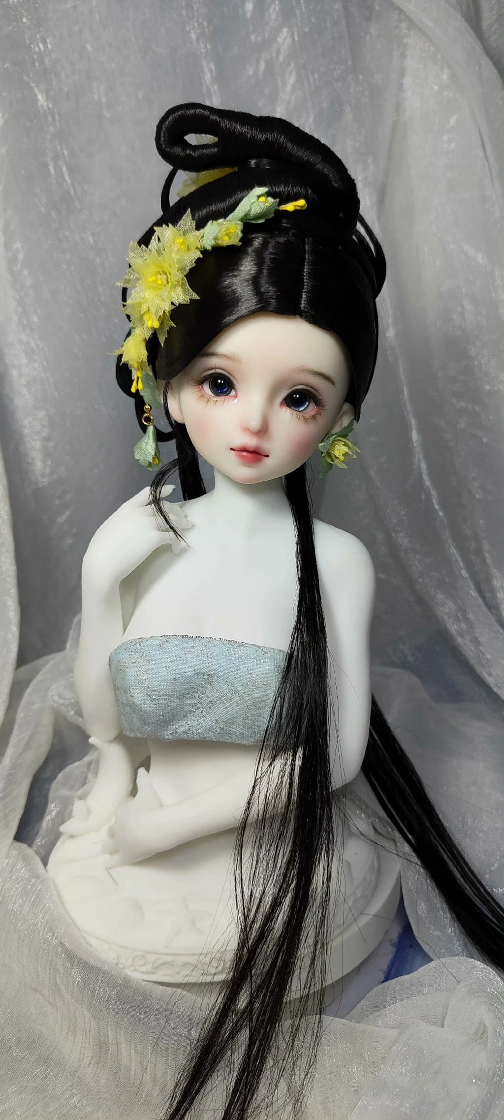 Peruka BJD w skali 1/4 1/3, strój starożytny, Hanfu, wróżka, długie włosy, peruki retro dla BJD/SD MSD SD13, akcesoria dla lalek dziewczęcych SSDF, C2285