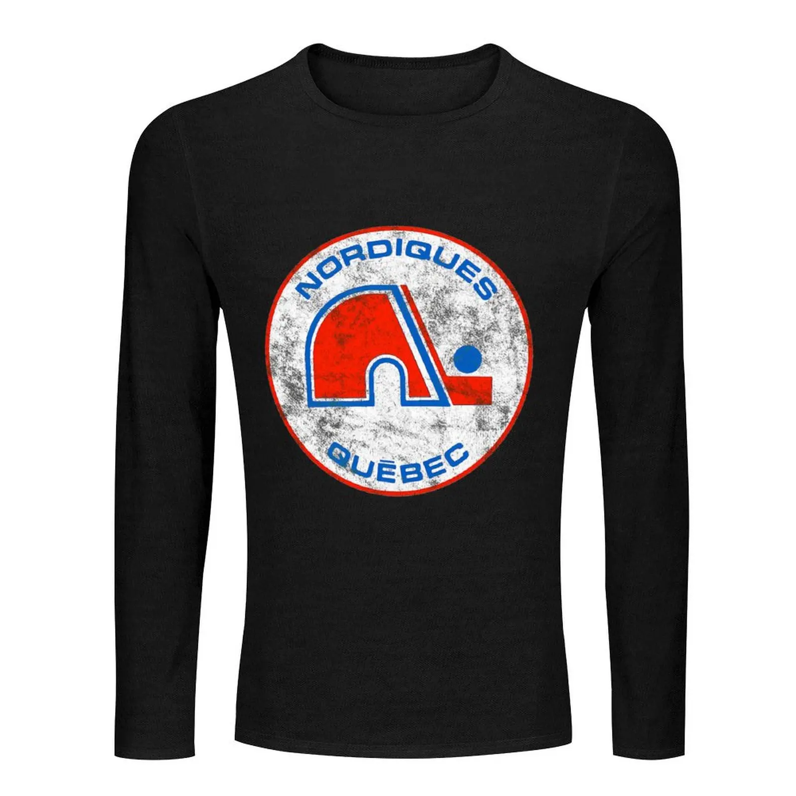 Quebec Nordiques Worn Logo - Old Time Hockey Teams Long T-Shirt shirts graphic tees designer t shirt men