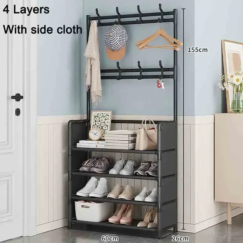 

Multi-Layer Shoe and Hat Rack Household Multifunctional Shoes Racks Floor Standing Dormitory Floor Standing Sneaker Coat Cabinet