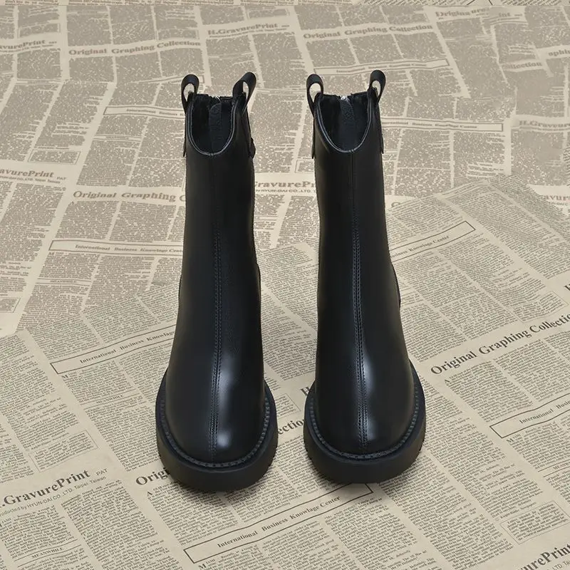 

Ankle Boots for Women Zip Height Increasing Non Slip Korean Style Booties Fashion 2025 Trend Y2k New Rock Hot Woman Short Shoes