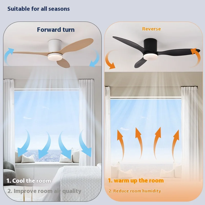 42 52 بوصة مراوح السقف مع أضواء Led 3 اللون 6 سرعات موتور تيار مباشر مراوح التحكم عن بعد مراوح ديكور أرضية منخفضة مع الإضاءة #2