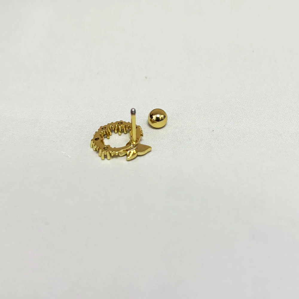 Leuke Koperen Zirkoon Cirkel Vlinder Stud Oorbel Vrouwen Goud Kleur Staal Helix Bar Oorkraakbeen Piercing Manchet Sieraden Groothandel