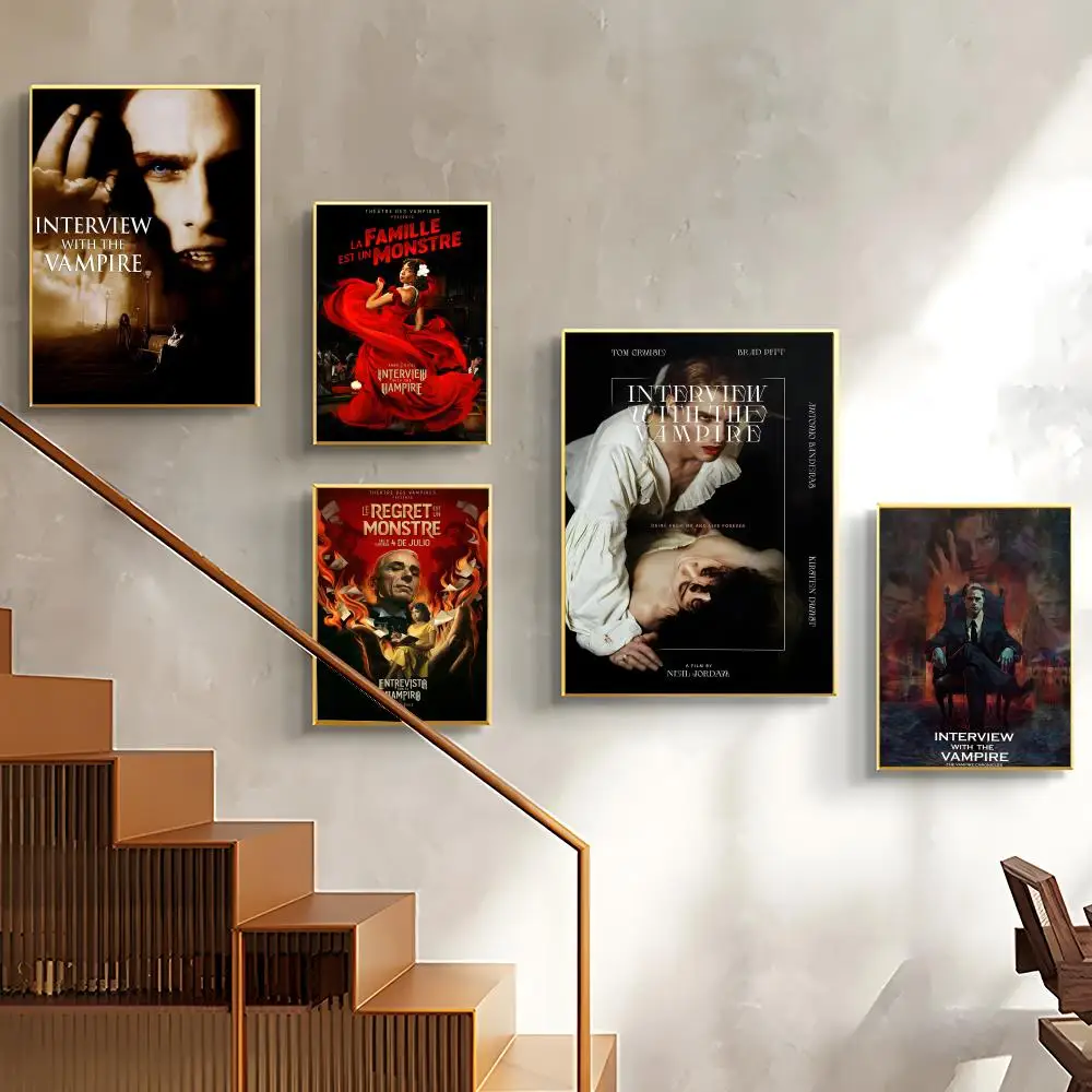 Movie I-Interview W-With T-The V-Vampire Poster Art Wall Print Ideal for Bedroom Living Room Study Office Home Decoration
