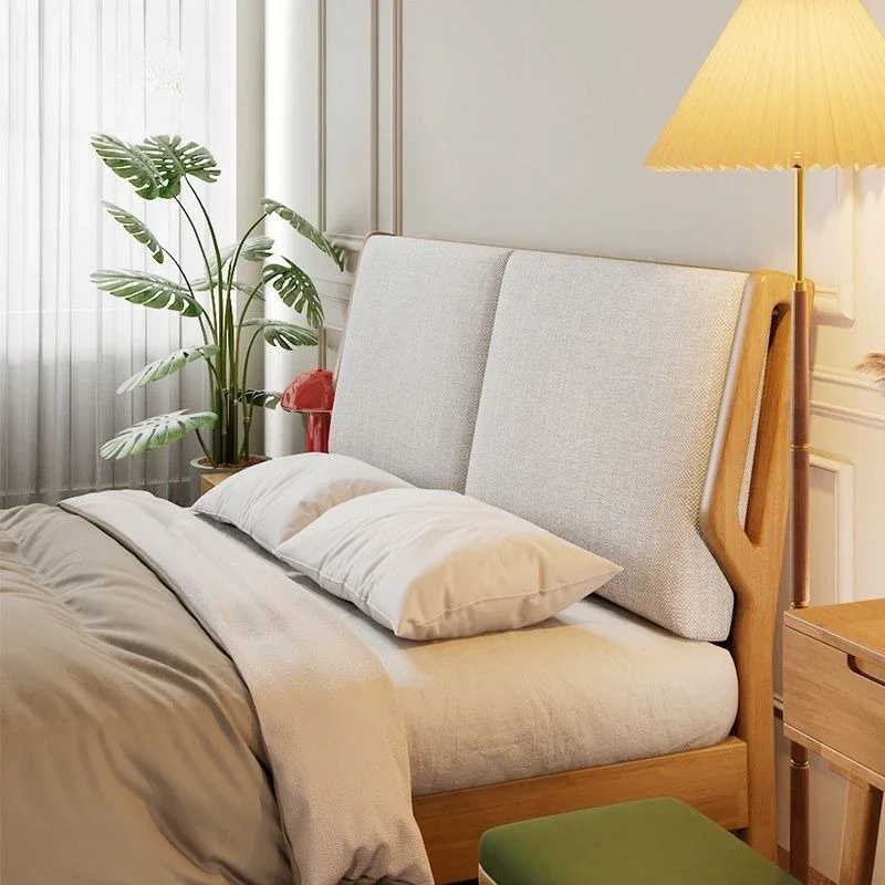 Nordic full solid wood bed, simple rental house double bed