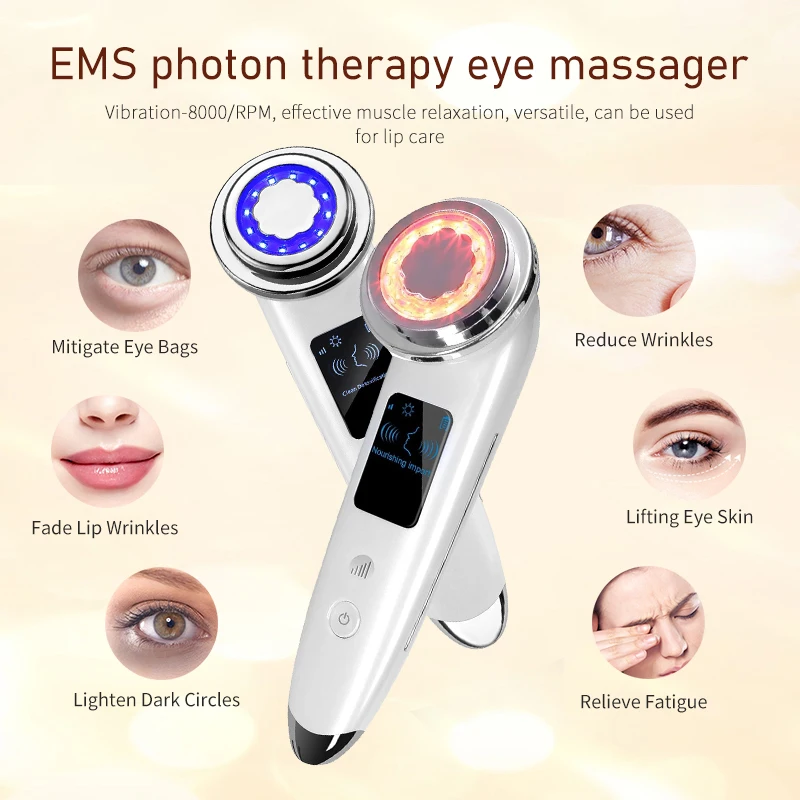 ยกกระชับใบหน้าโฟตอนฟื้นฟูอุปกรณ์ความงาม EMS ไมโครกระแสอุณหภูมิคงที่ความร้อนอุปกรณ์ทำความสะอาดรูขุมขน