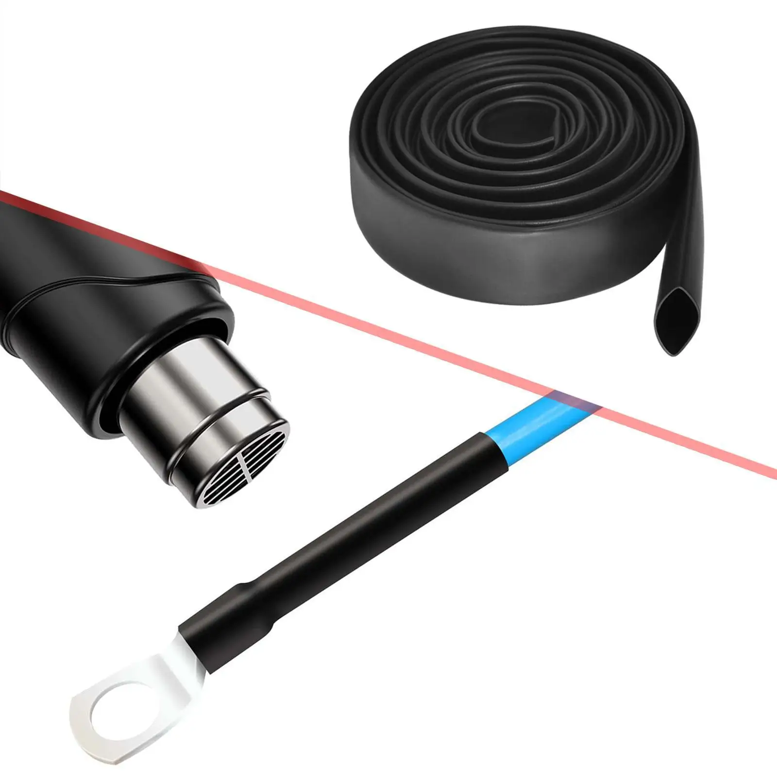 Konektor Kabel Tabung Penyusut Panas Perlindungan Berlapis Perekat DIY Rasio 3:1