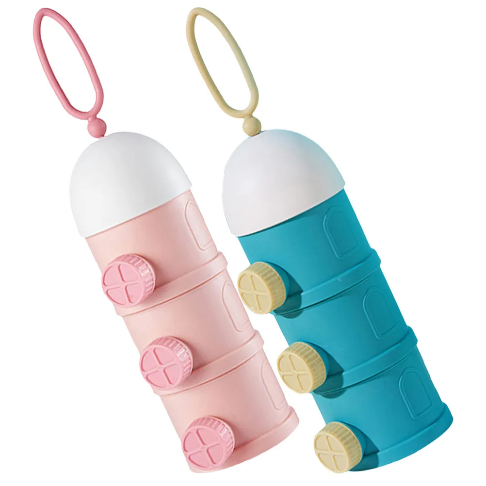 

Набор из 2 контейнеров для детского питания: штабелируемые, 3-слойные, удобные дозаторы для смеси, портативные органайзеры для прикорма младенцев