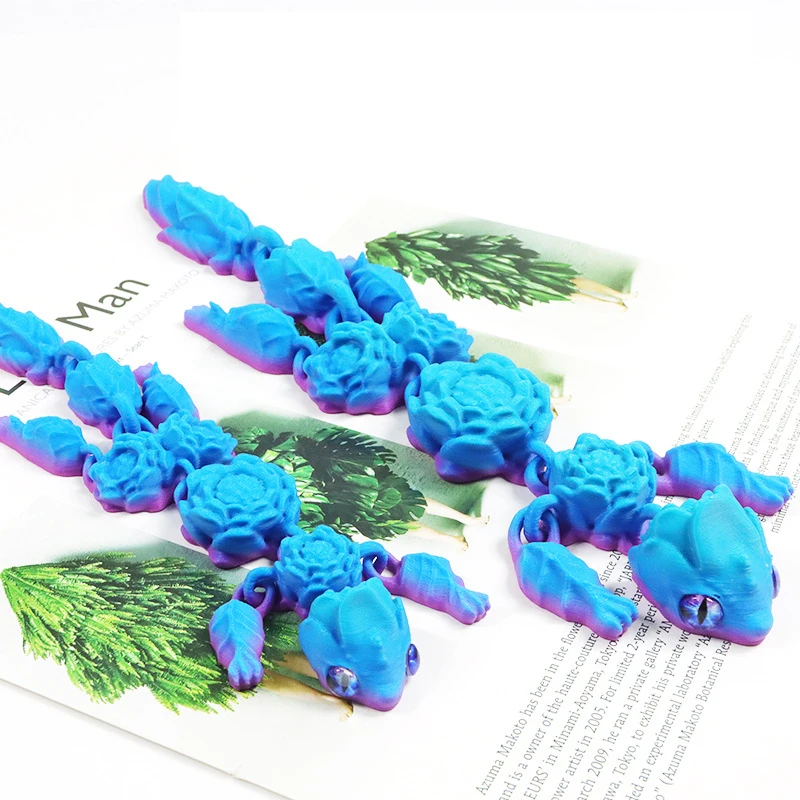 Neue Lotus Drache Spielzeug Statue 3D Druck Spielzeug Simulation Tier Drachen Modell Gelenke Bewegliche Desktop Dekoration Kleine Ornamente