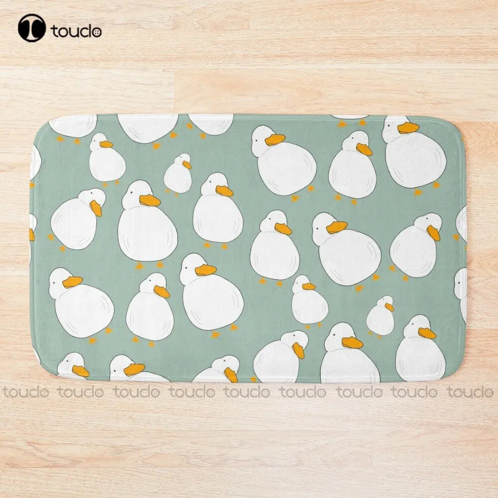 Chubby Duck Pattern Bath Mat Games Bathmat