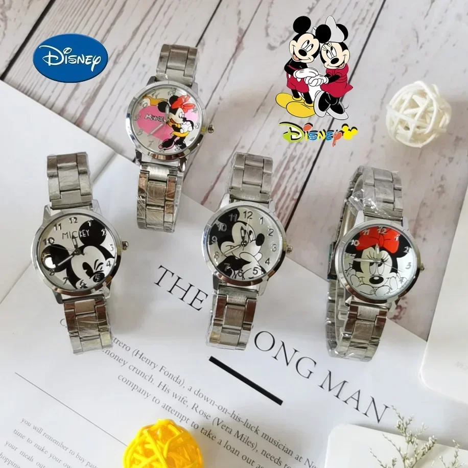 Disney Fashionmickey Cartoon Fashion Children\'s Watch Lovely Stitch Stainless Steel Children\'s Waterproof Watch Holiday Gift