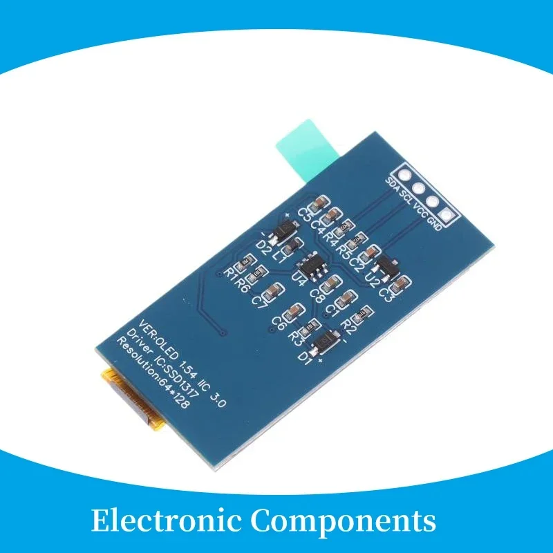 1Pc 1.54-Inch OLED LCD Screen SSD1317 IIC Small Screen 64x128 Display 4-Pin Module