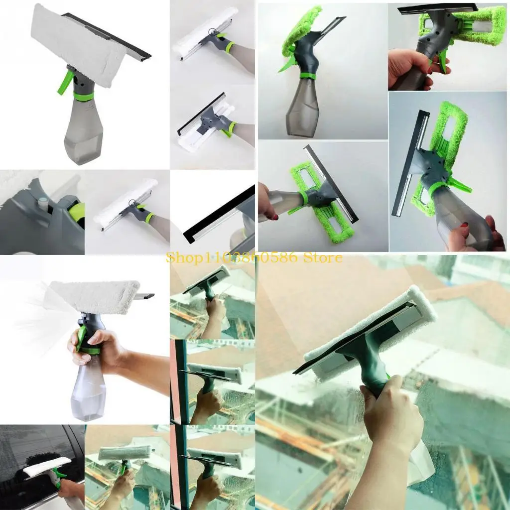 

242A 3 в 1 спрей для протирания окон, скребок для насадки для душа, инструмент для очистки стекла, стеклоочиститель