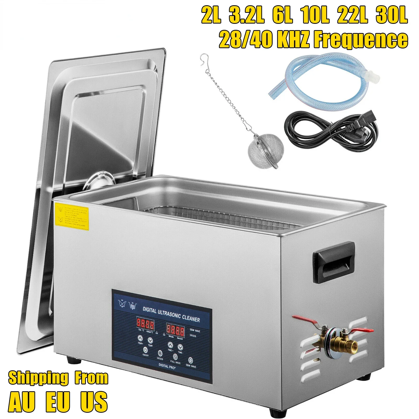 

2L 3.2L 6L 10L 22L 30L Ultrasonic Cleaner With Double-Frequence Digital Portable Washing Machine Ultrasound Home Appliance