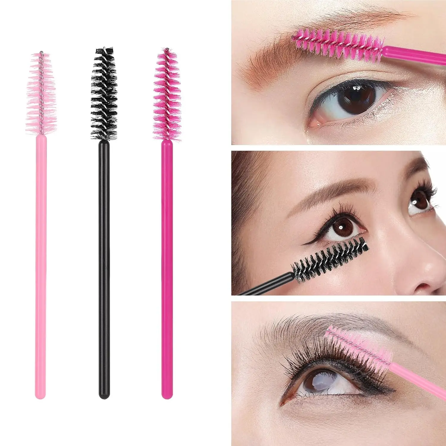 50 Cepillos Desechables para Rímel, Varitas de Rímel, Kits de Maquillaje para Extensión de Pestañas, Cejas y Maquillaje