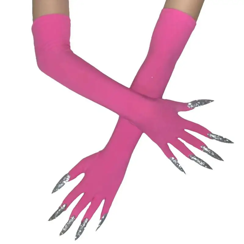 Cool Halloween Long Gloves Ghost Claw Dress up gloves Fashion red Long nails Cosplay Halloween Funny gloves C068