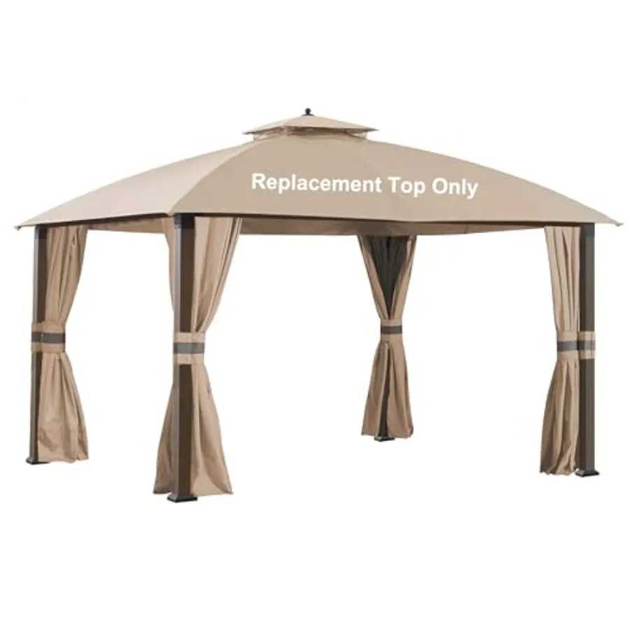 

Replacement cover for 10x12 ft Eagle Brooke soft top gazebo polyester fabric, beige, UV-resistant and waterproof
