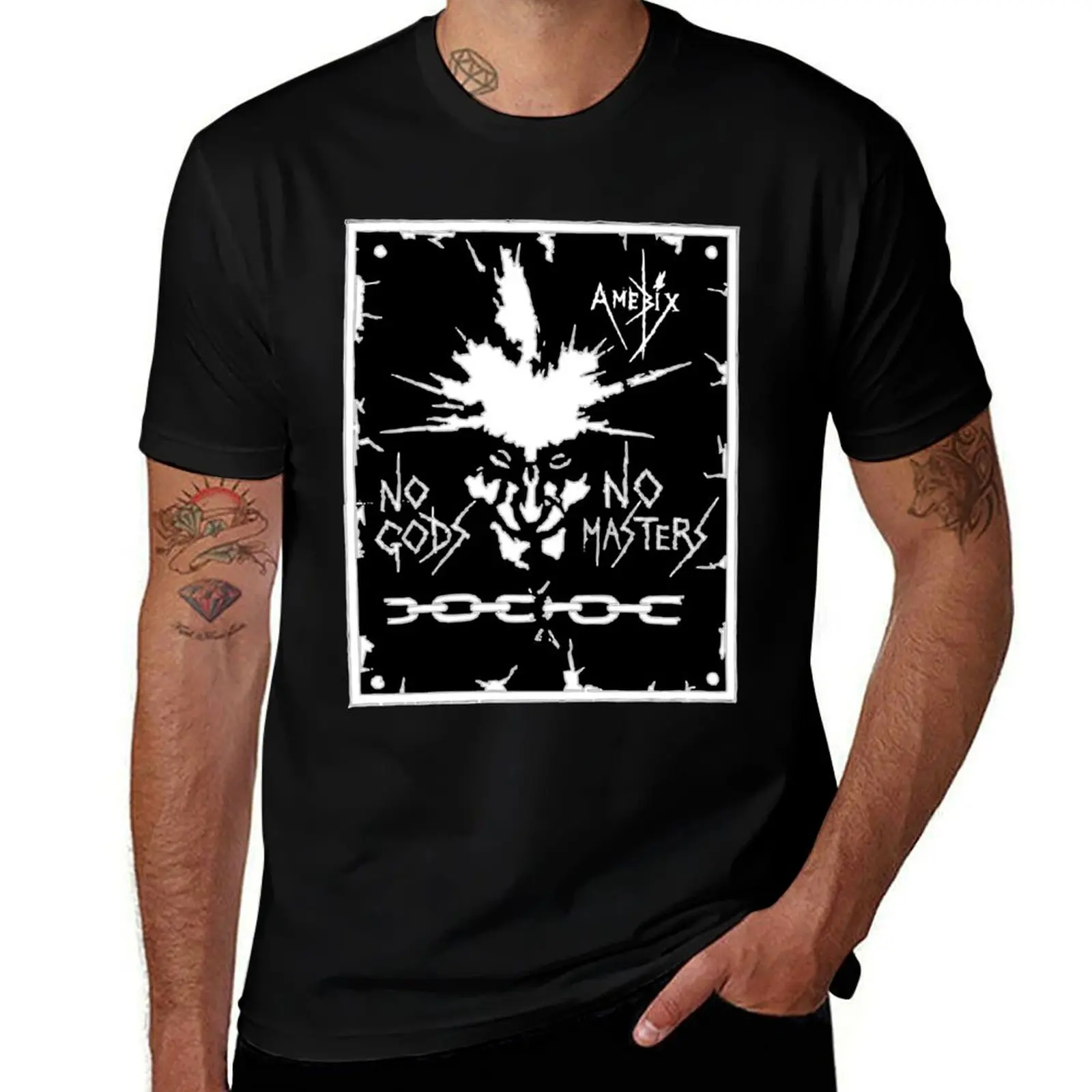 

No - t shirt t man t shirt plain for No Amebix fit Gods, Masters. shirts slim T-Shirt man essential