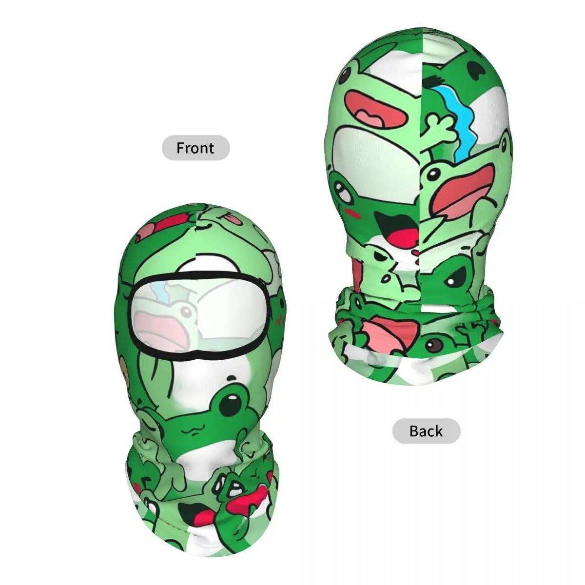 Crowded Cute Frog Pattern Breathable Thin Balaclava Full Face Mask Sun Protection Neck Gaiter For Motorcycle Cycling