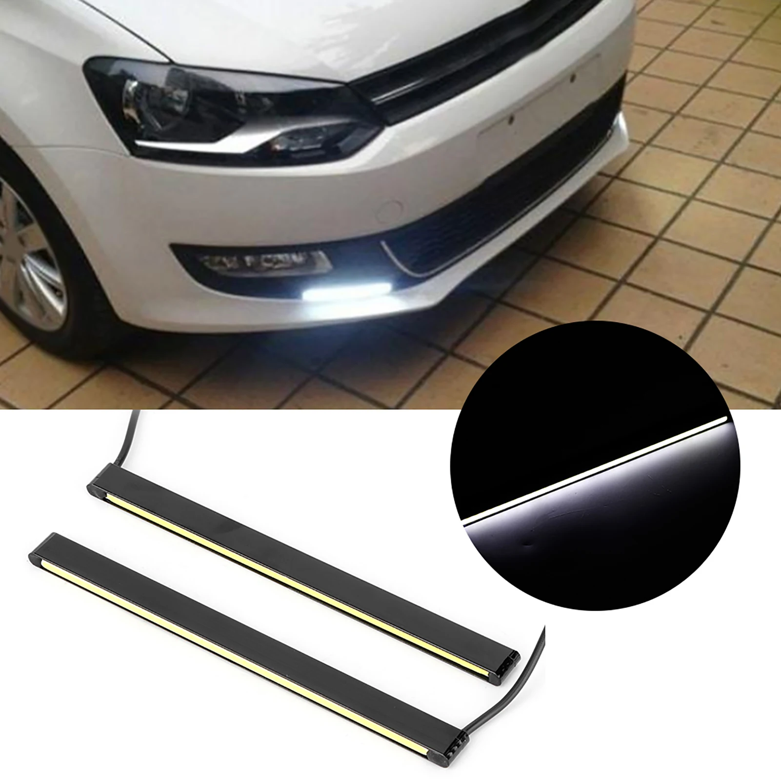 Waterproof COB Daytime Running Light High Brightness LED DRL Car Modification Lamp