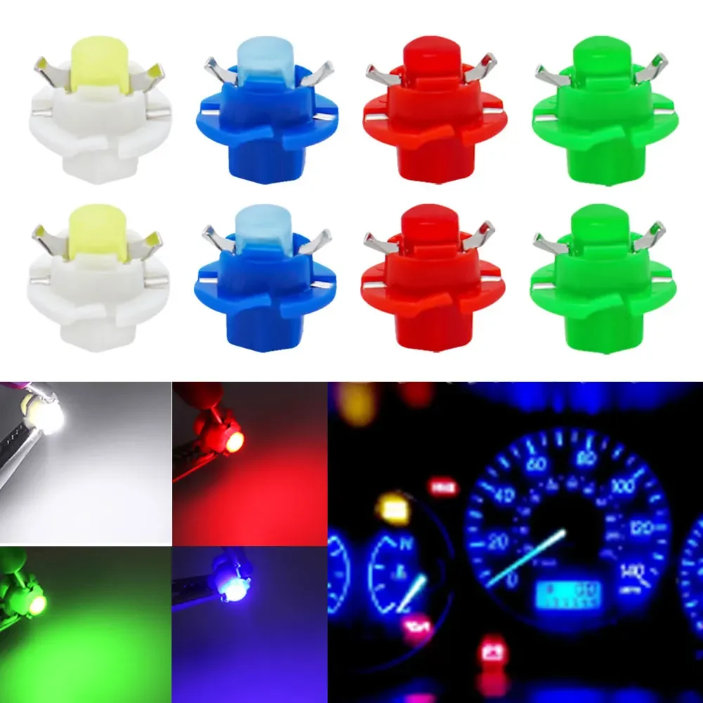 

10Pcs Car T5 B8.4 LED Car Dash Board Bulb BX8.4D Instrument Panel DC 12V Indicator Lamp Light Car Interior Universal Accessories