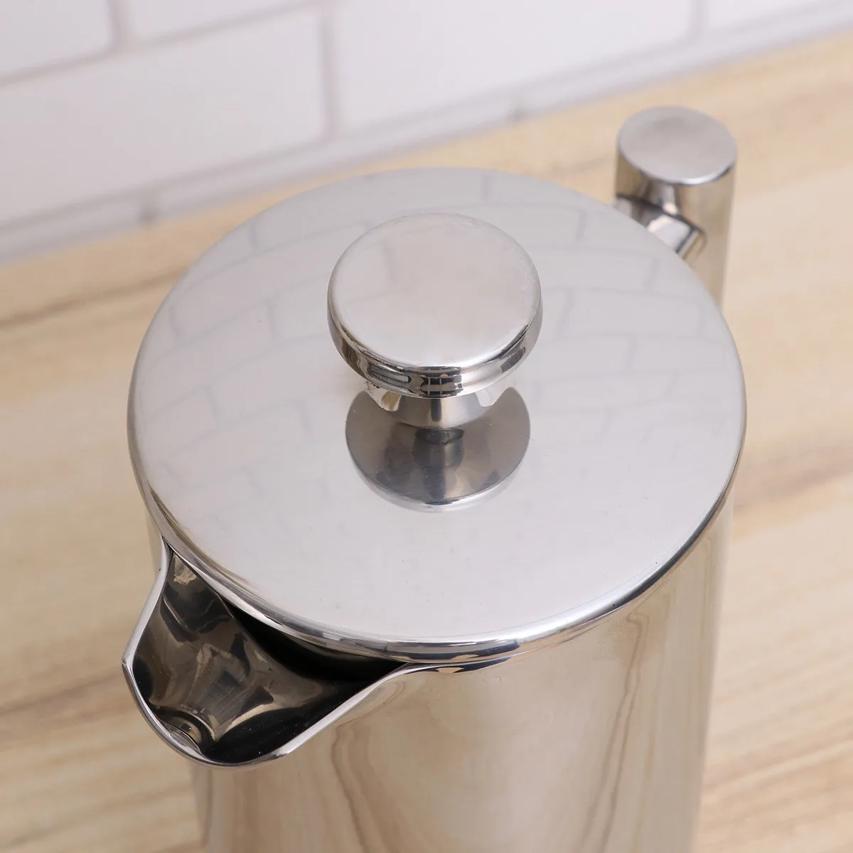 

Двухслойная термостойкая кофеварка/чайник из нержавеющей стали 1000 мл, портативная френч-пресс кружка для холодного чая, эспрессо и взбитого молока