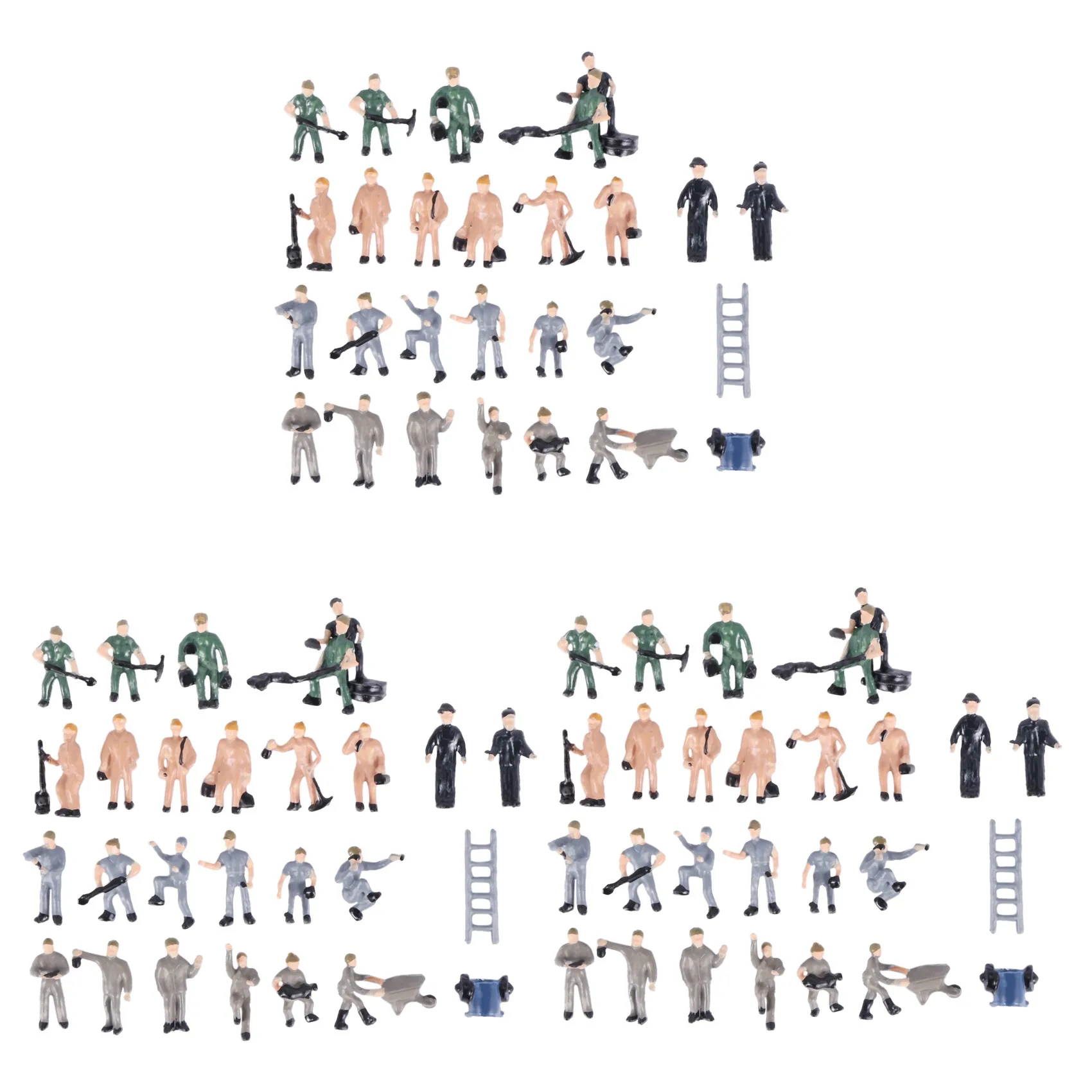 

FBIL-75Pcs 1:87 Figurines Painted Figures Miniatures Of Railway Workers With Bucket And Ladder